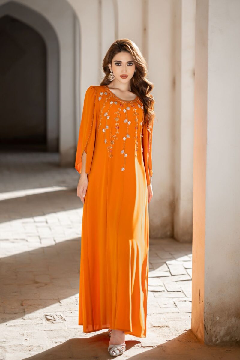 AWW2515 Abaya - Summer Orange