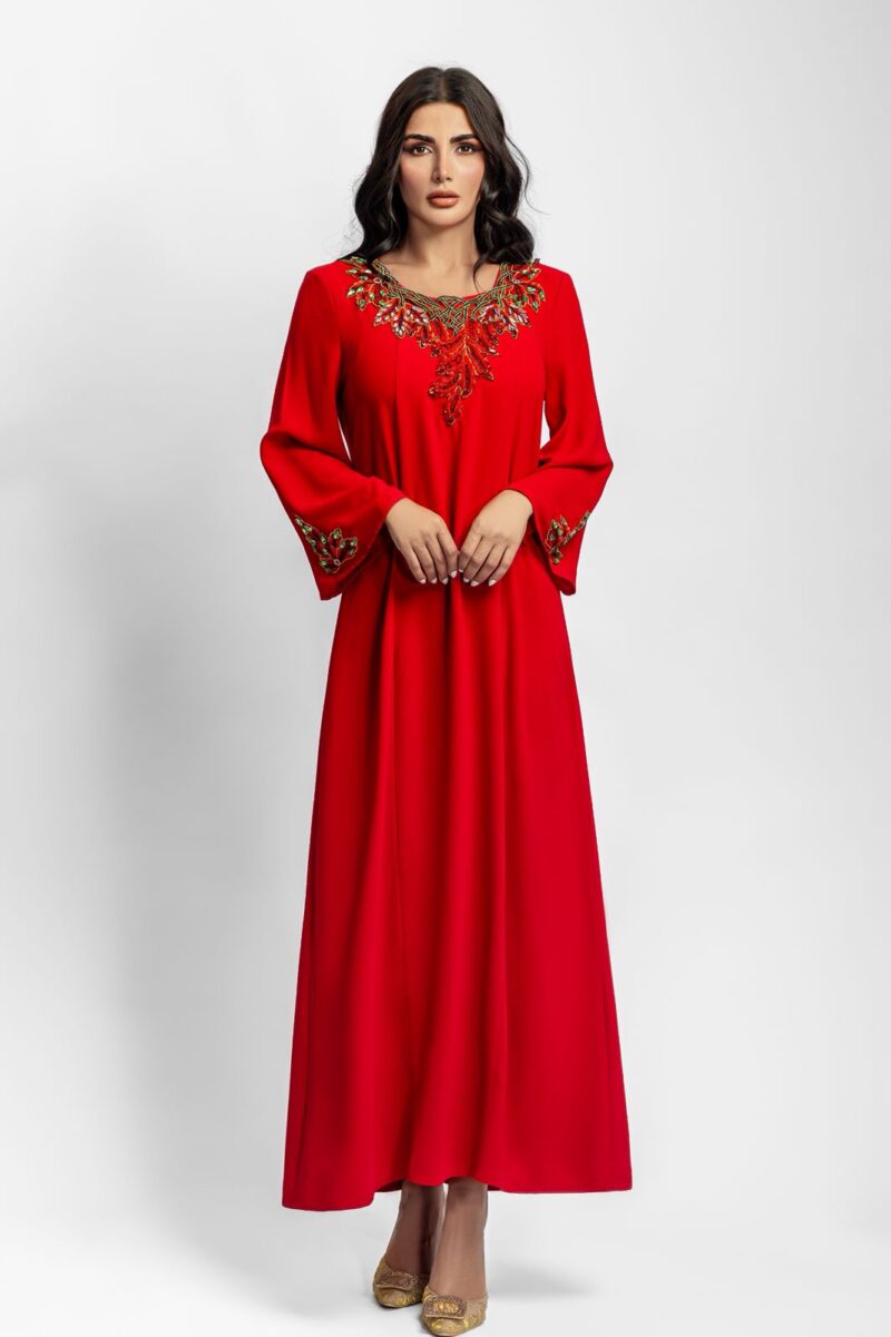 AWW2538 Abaya – Brick Red