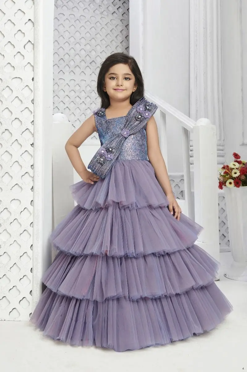 Purple Dress DKW2501 - Kid's Purple Dress